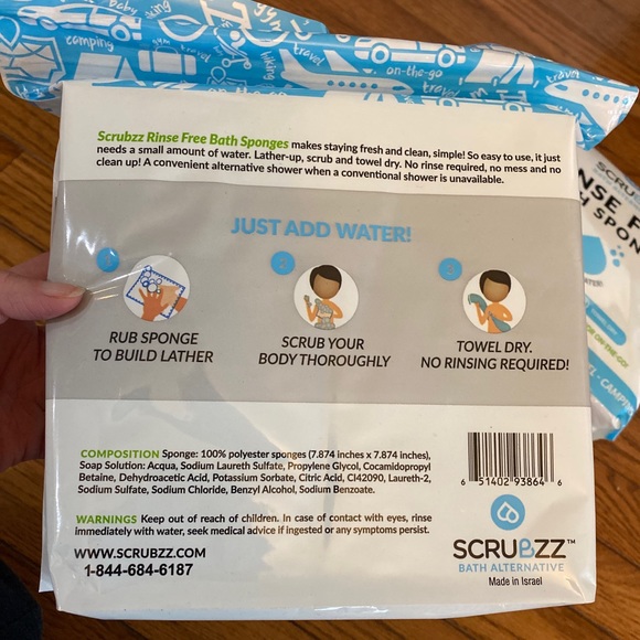 Set of three packs of rinse free bath sponges - Picture 2 of 4